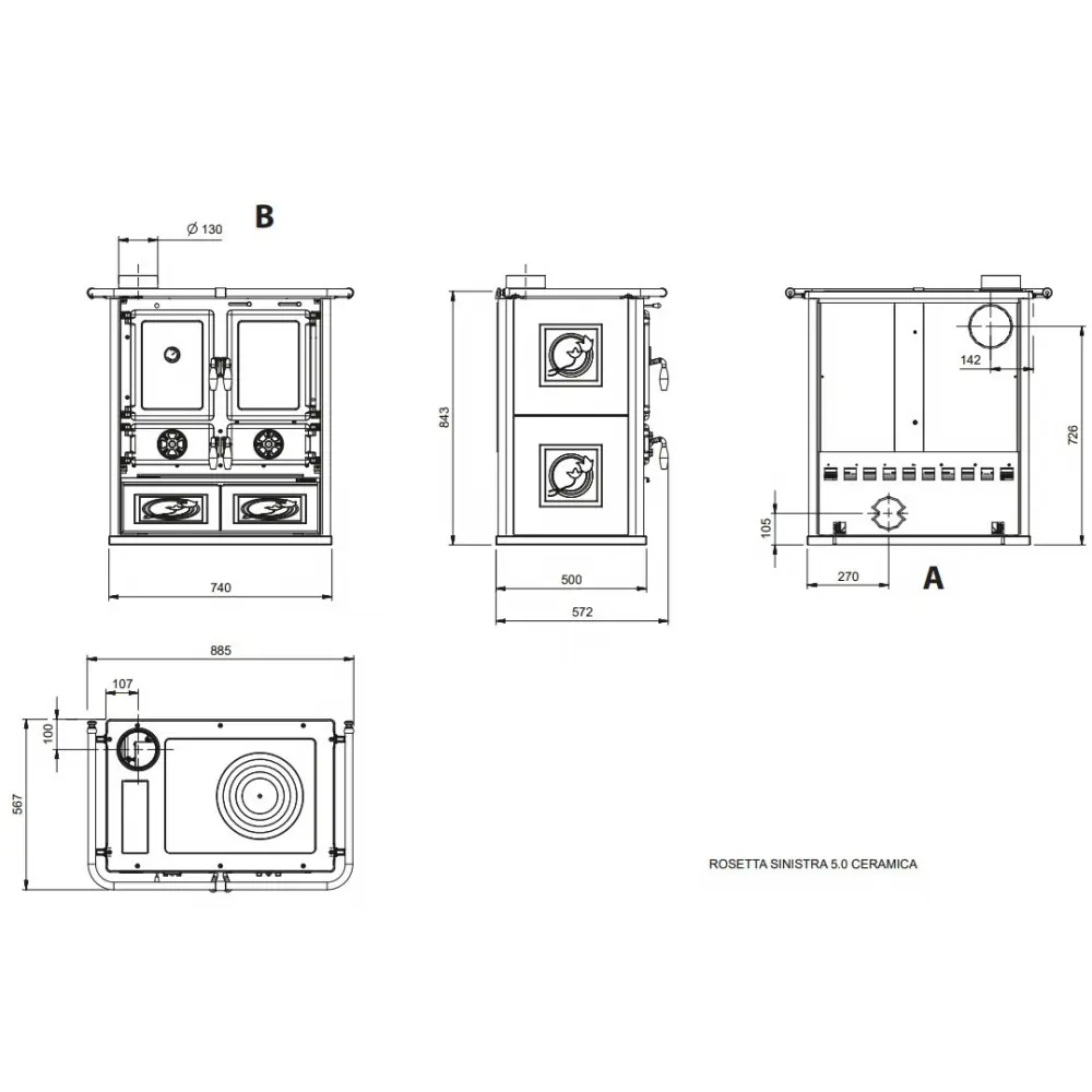 Варочная печь с духовкой Rosetta Sinistra Bll, La Nordica