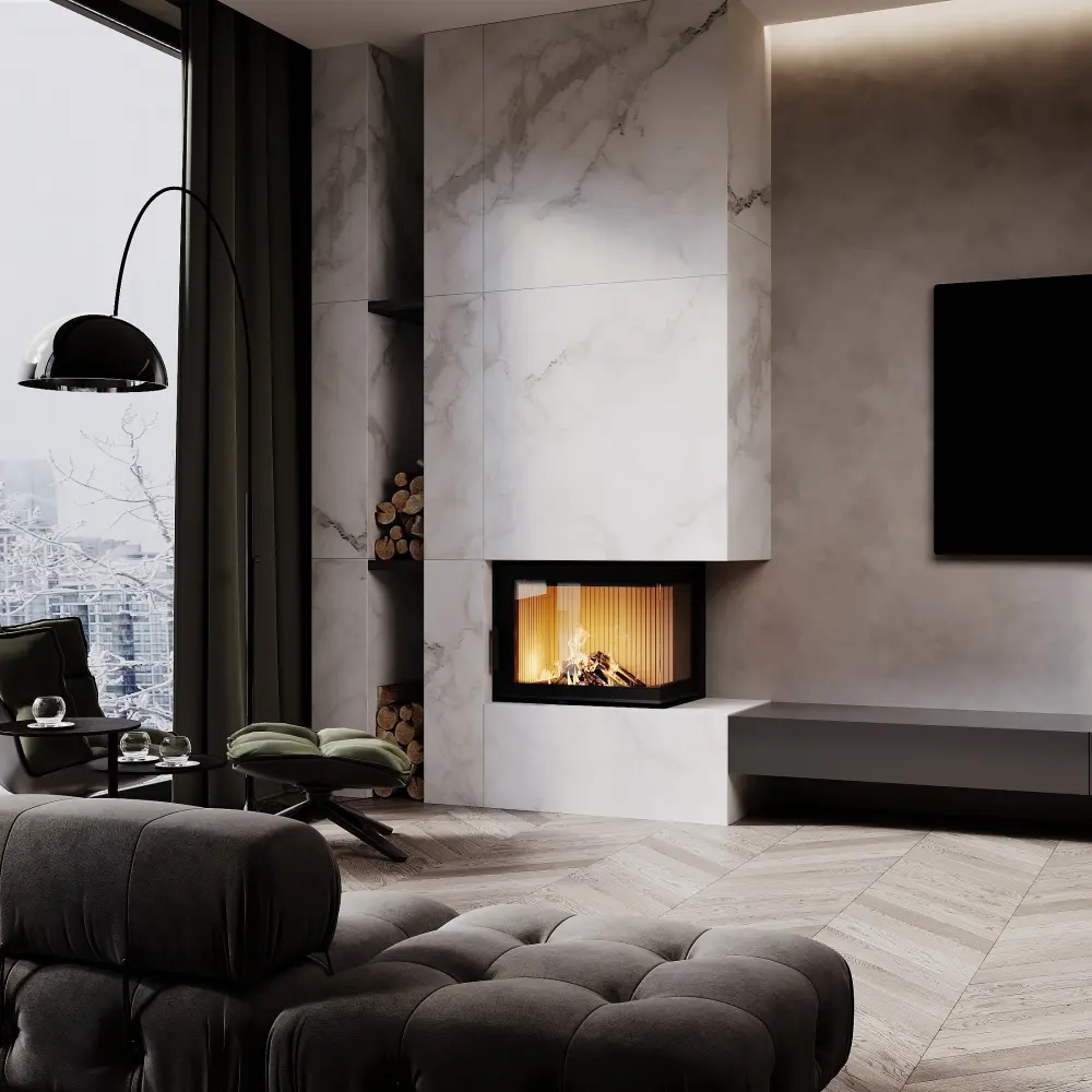 Камінна топка M-FIRE 60 (690/540) кутова права (14kW)