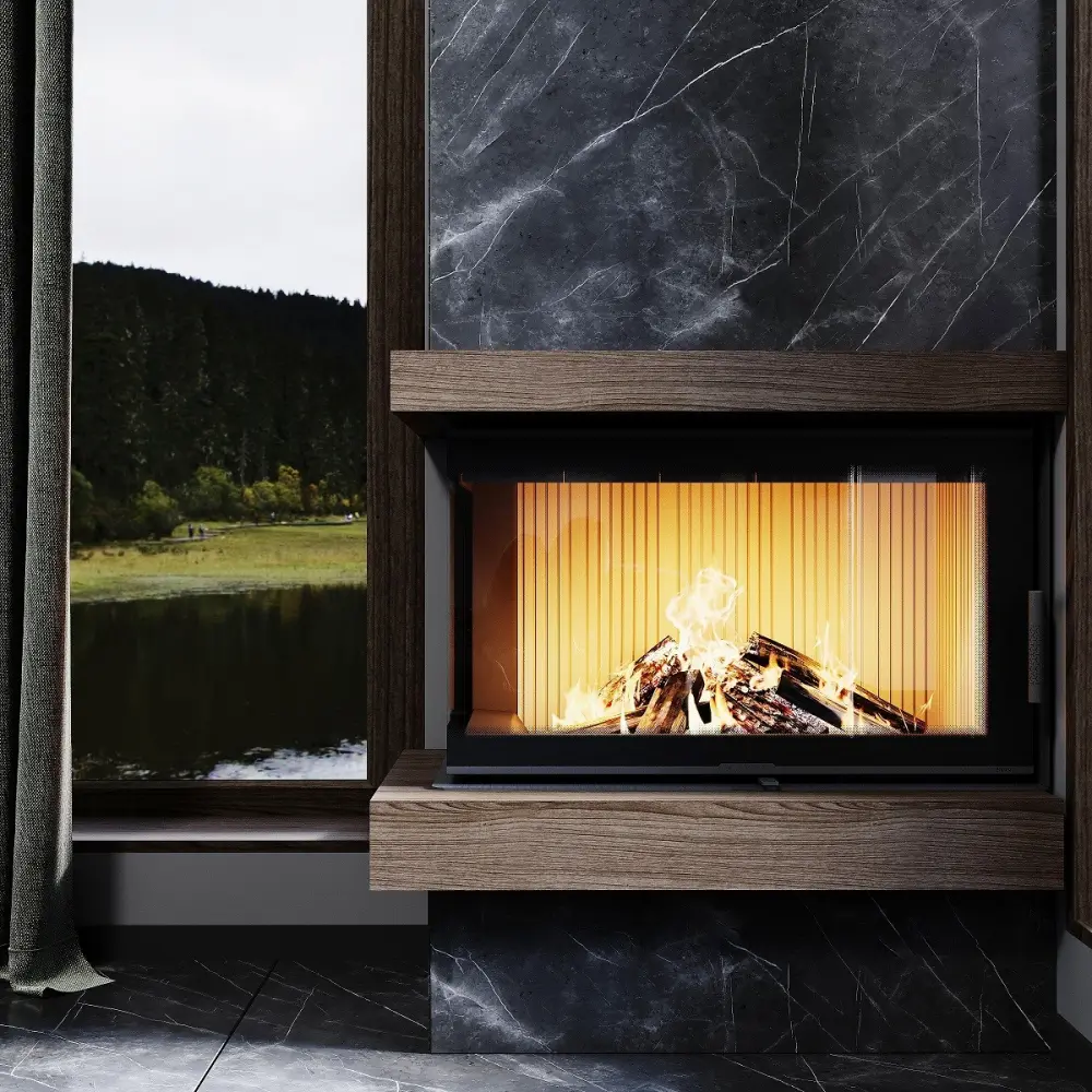 Каминная топка M-FIRE 80 (890/540) угловая левая (17kW)