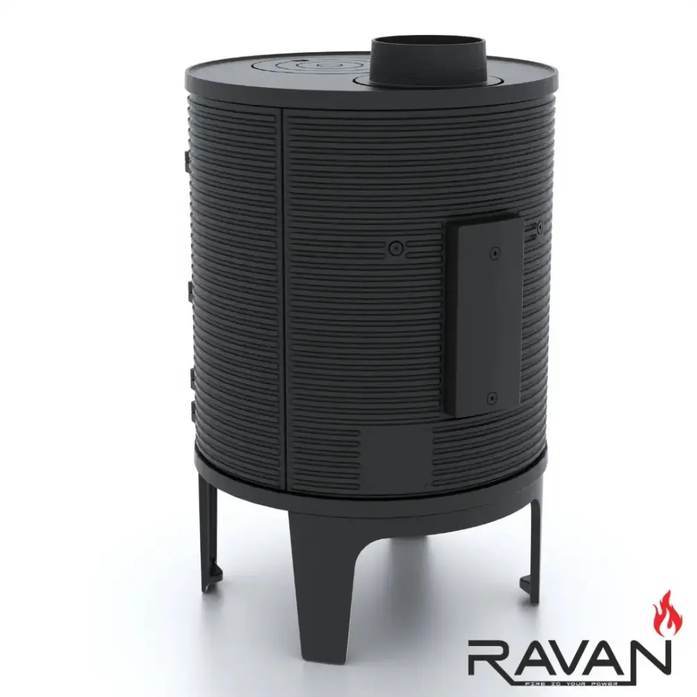 Чугунная печь-камин на дровах Monaco 7 кВт Ravan