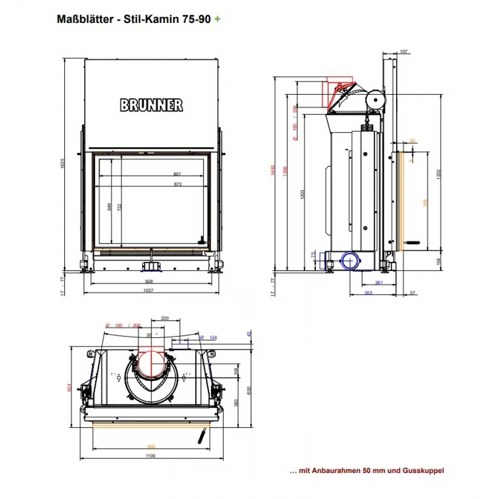 Каминная топка Brunner 75/90 Stil-Kamin