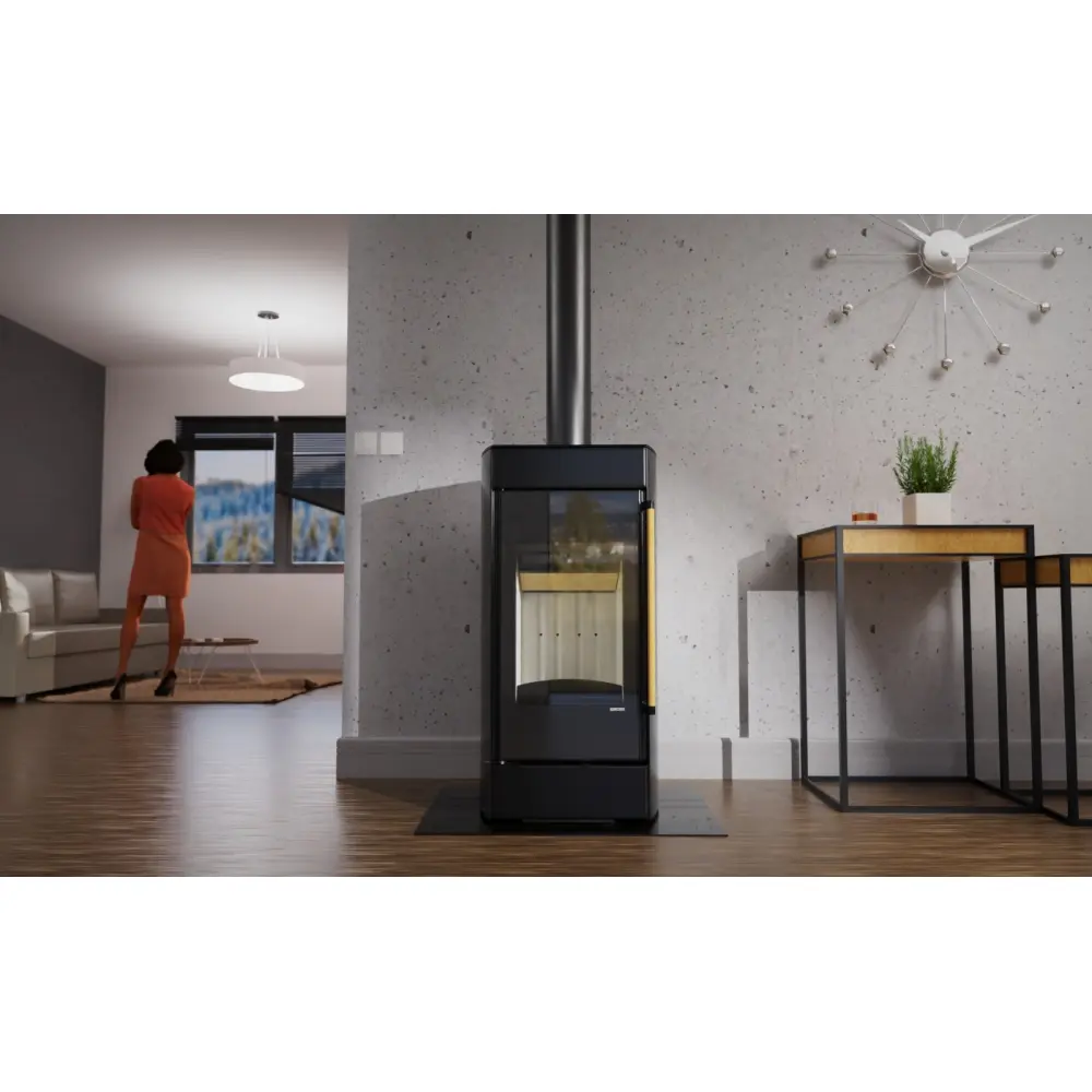 Сталева піч з водяною сорочкою DEFRO HOME HYDROFIRE золота