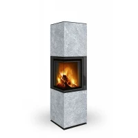 Romotop HARMONY L HA 20 - акумуляційний кутовий камін в облицюванні з каменю