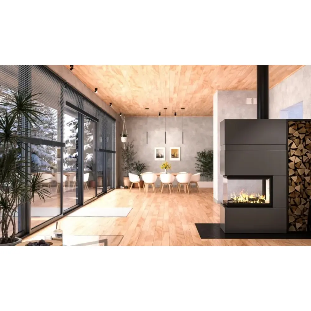 Каминная топка HITZE TRINITY TRI54X80X53.G TRI BOX