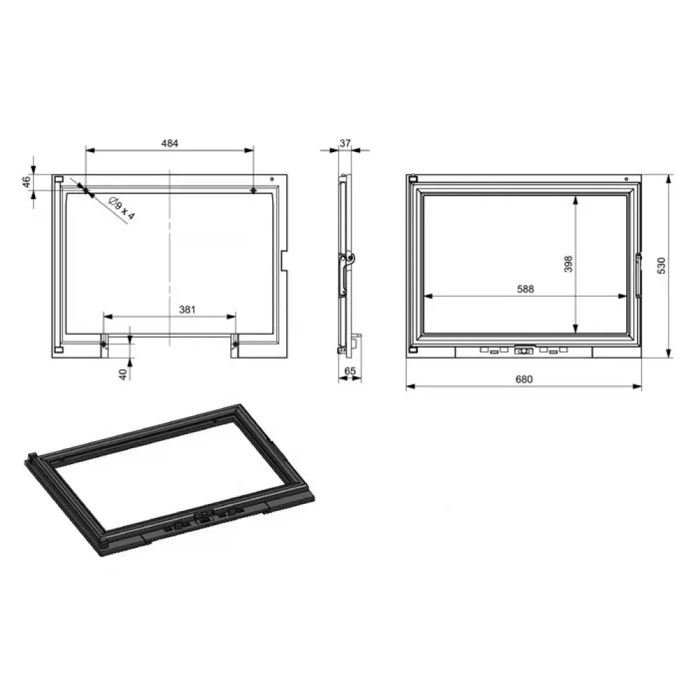 Дверцята для каміна KAWMET W11 530x680