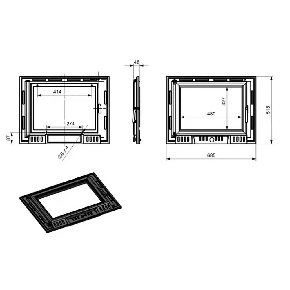 Дверцята для каміна KAWMET W6 515х685