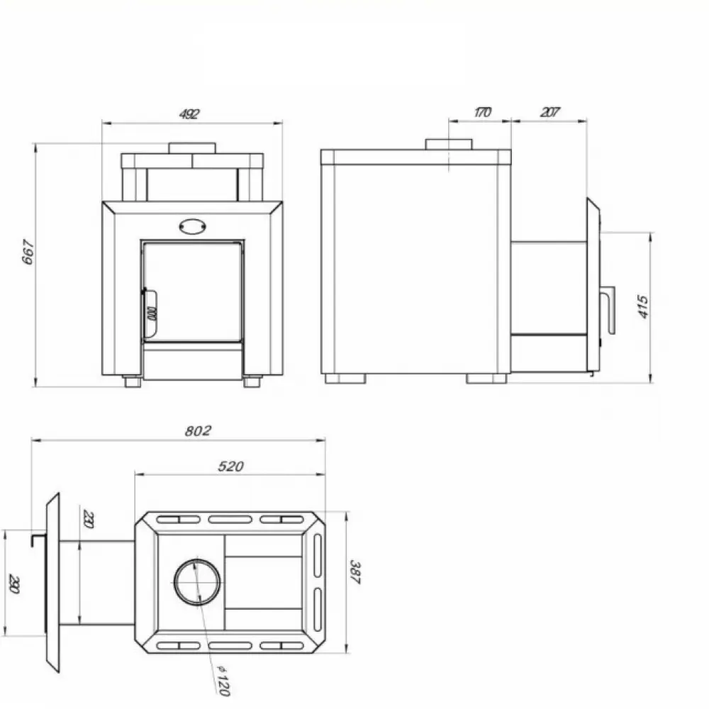 Піч-кам'янка КЛАСІК 12, Новаслав