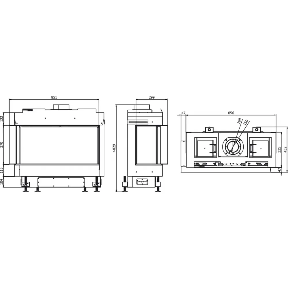 Камінна топка DEFRO HOME VITAL 37 S BL - природний газ (NG)