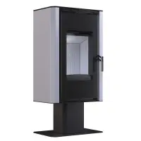 Сталева піч - камін BOKAR Aston FD 4380 ( 9,0 кв ) біла white ceramatex