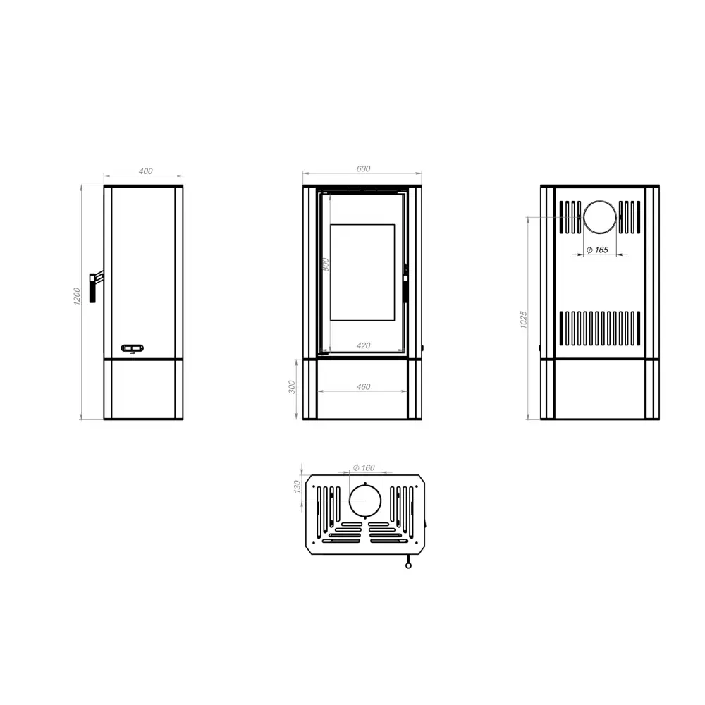 Стальная печь - камин BOKAR Aston WD 4380 ( 9,0 kW ) black ceramatex