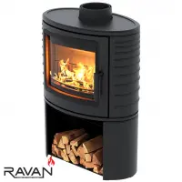 Чугунная печь-камин на дровах Deluxe 14 кВт Ravan