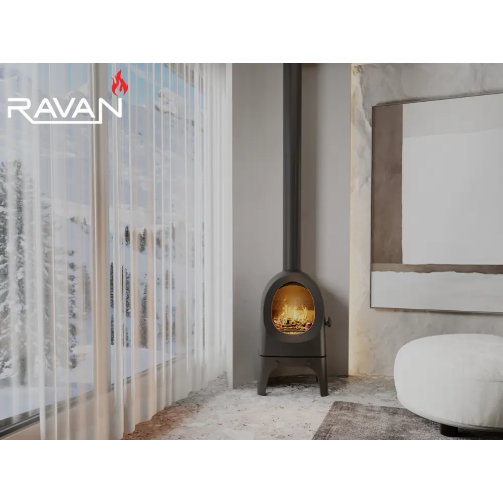 Чавунна піч-камін на дровах Onoma 9 кВт Ravan