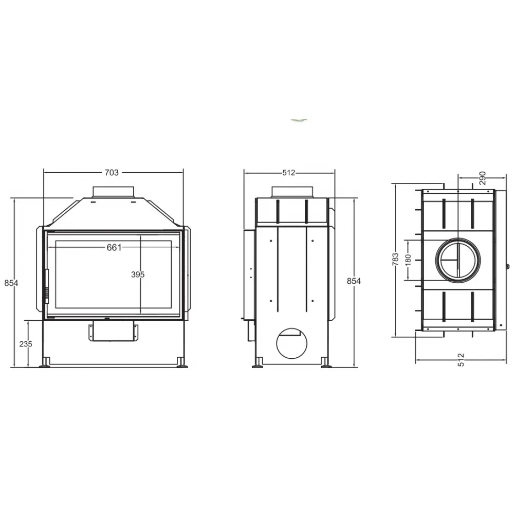 Камінна топка A.Caminetti FLAT 60 Open Side