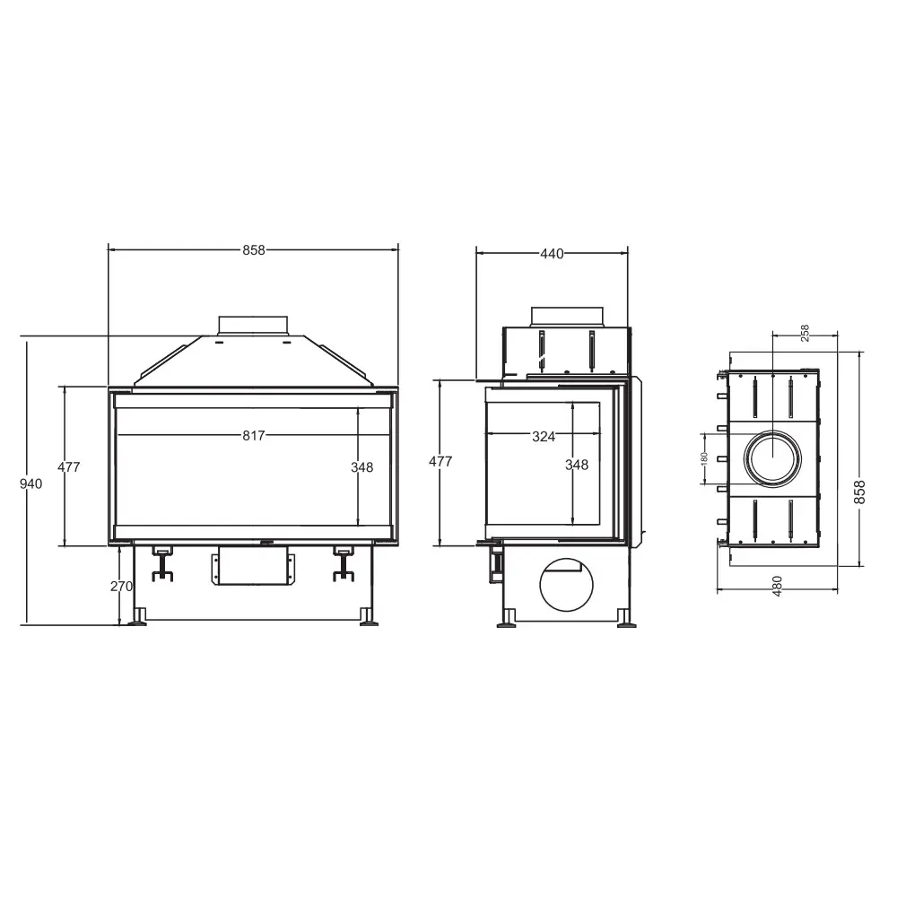 Каминная топка A.Caminetti CRYSTAL 80 Open Side