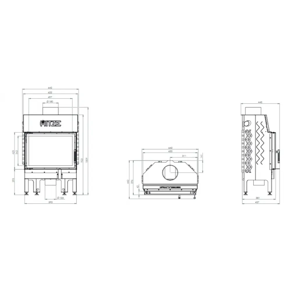 Каминная топка HITZE ALBERO AL9S.H-D