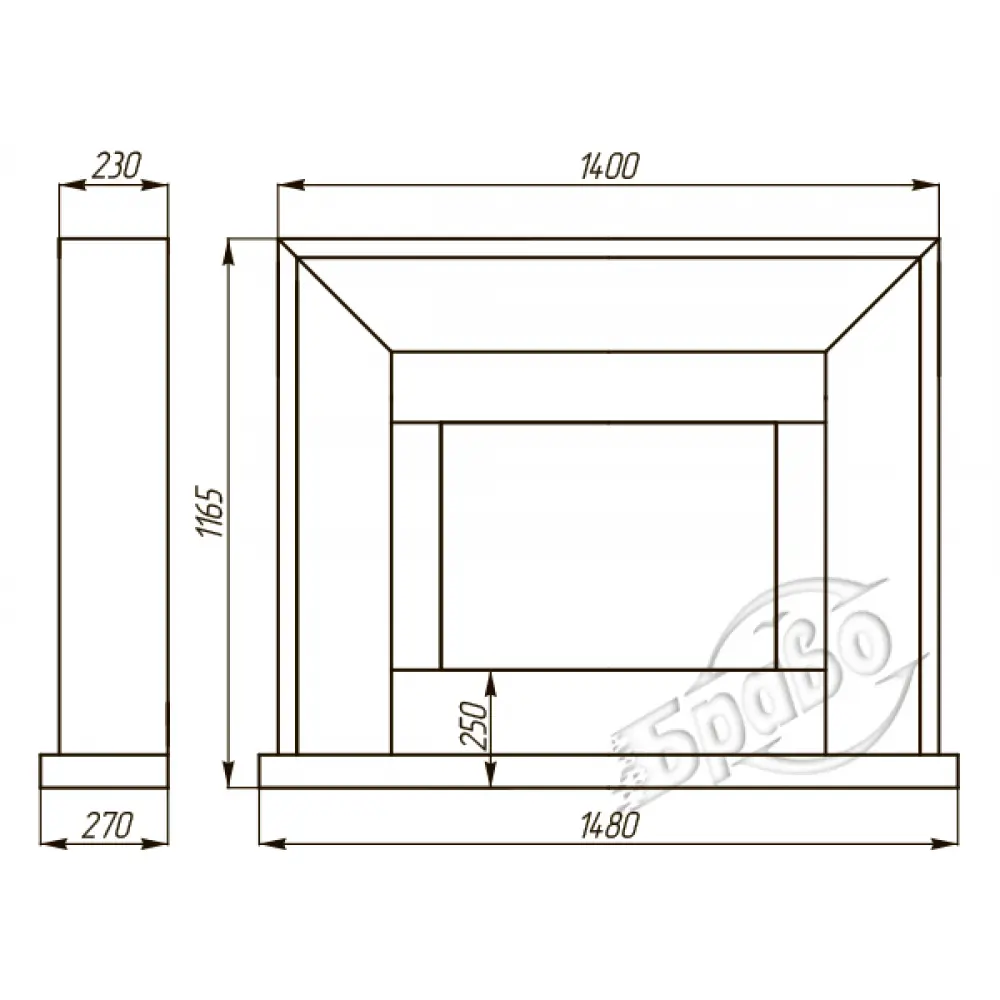 Каминный портал из мрамора "РИО"