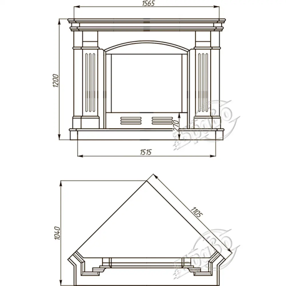 Камінний портал з мармуру "ТУЛУЗА"