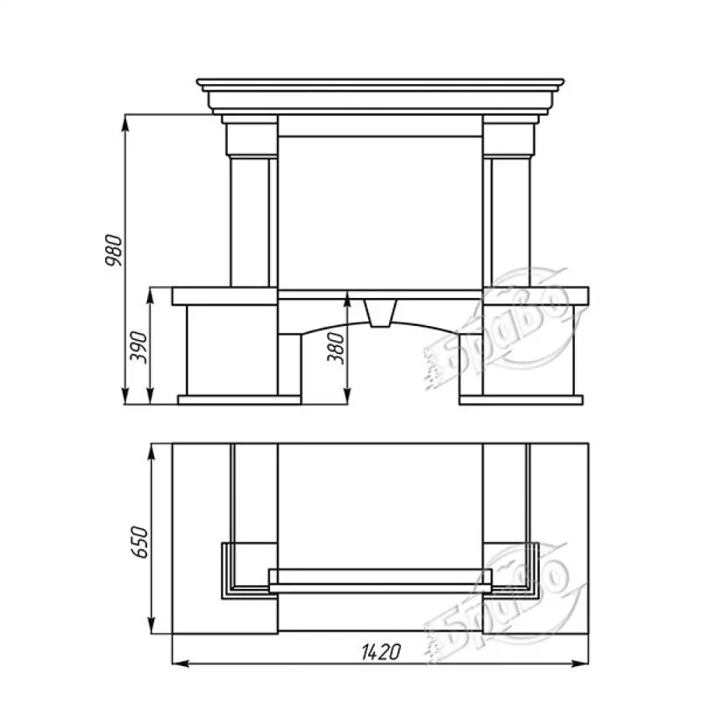 Портал для камина из мрамора "КАРПАТЫ МАРМО"