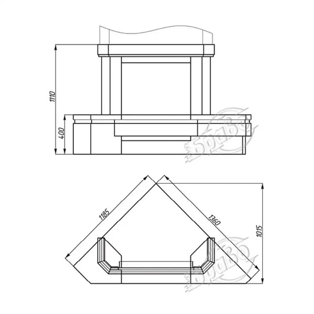Портал для каміну з мармуру "БАВАРІЯ"