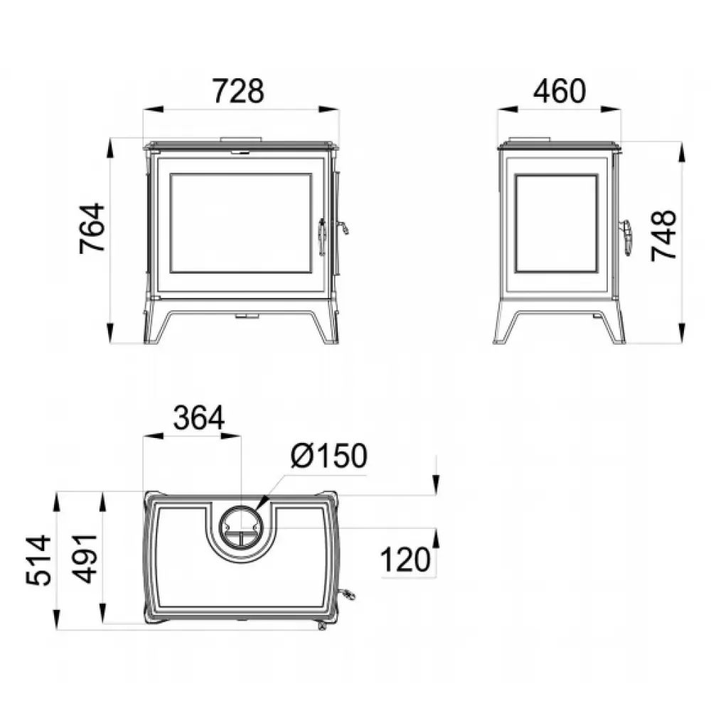 Чугунная печь камин BRONPI DERBY 14