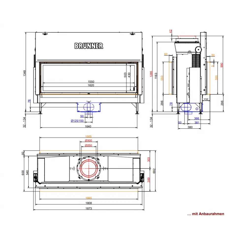 Каминная топка Brunner BKH Tunnel 50-162 ST-KT