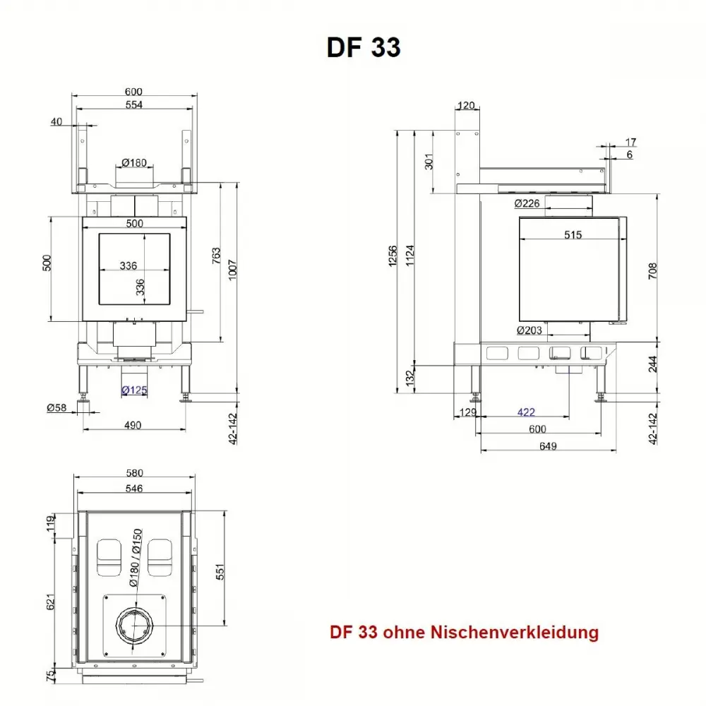 Дизайнерский камин DF 33 Brunner