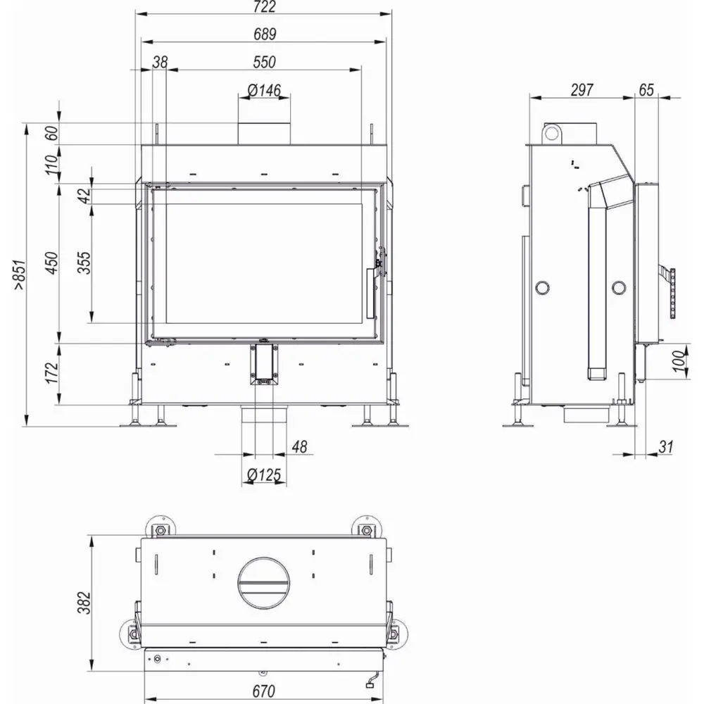 Каминная топка Defro Home IMPULS SM BASIC