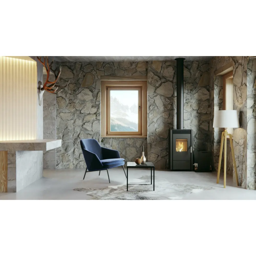 Стальная печь камин DEFRO HOME VIVA цвет серый