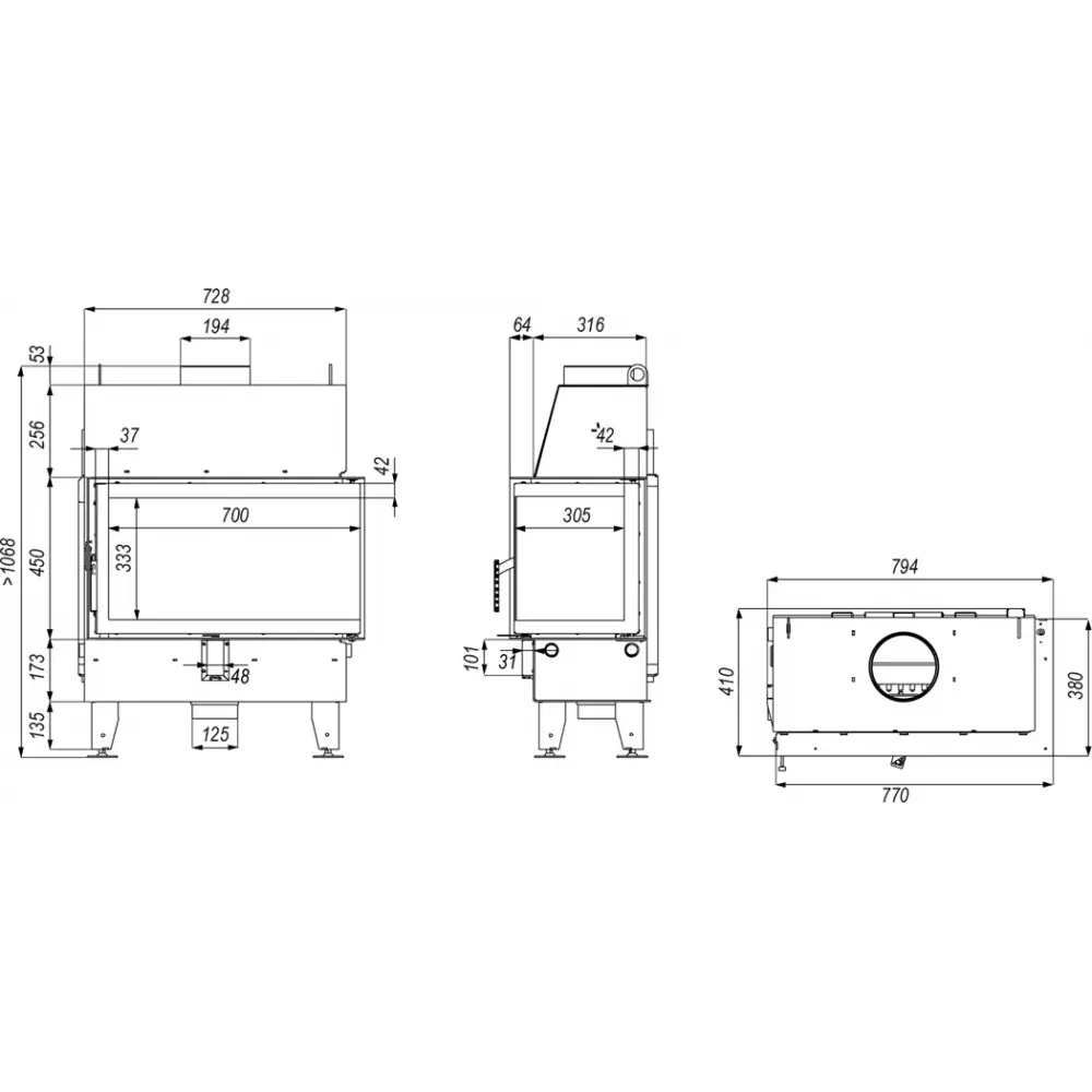 Каминная топка угловая DEFRO HOME IMPULS ME BP
