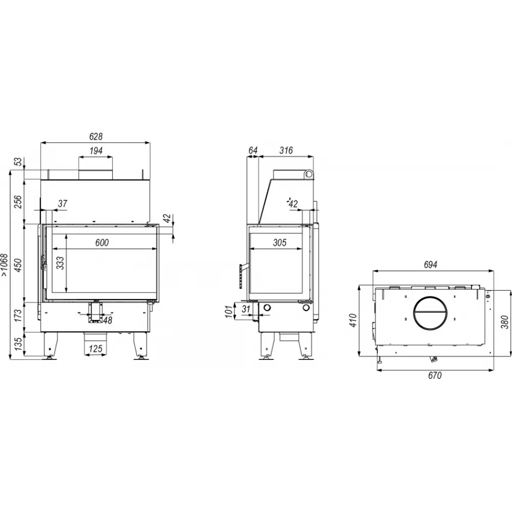 Каминная топка угловая DEFRO HOME IMPULS SM BP