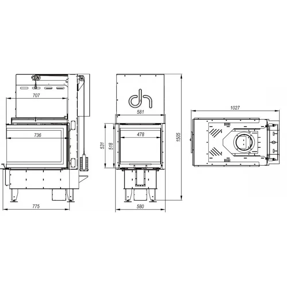 Каминная топка DEFRO HOME INTRA SM U G