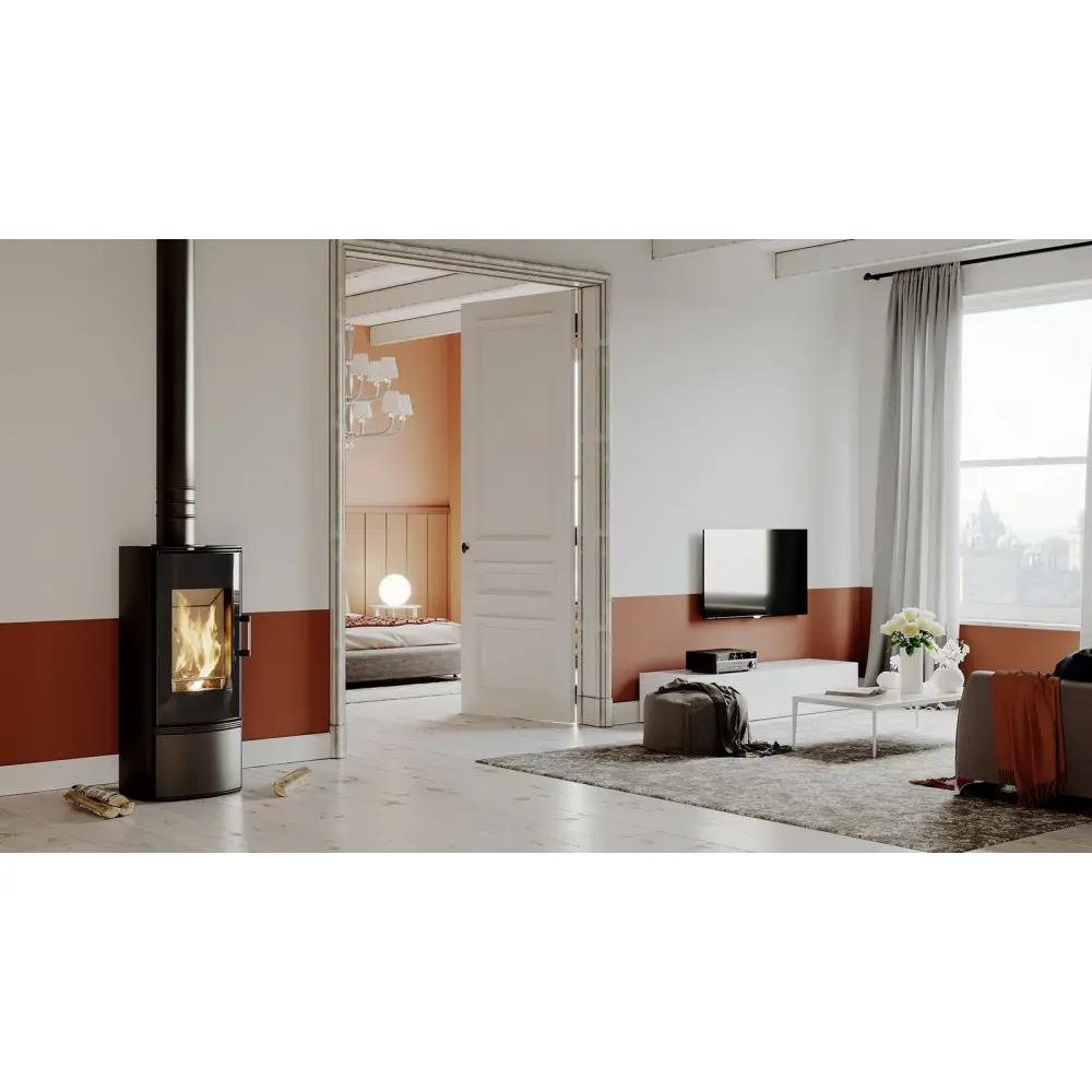 Стальная печь камин DEFRO HOME ORBIS чорный