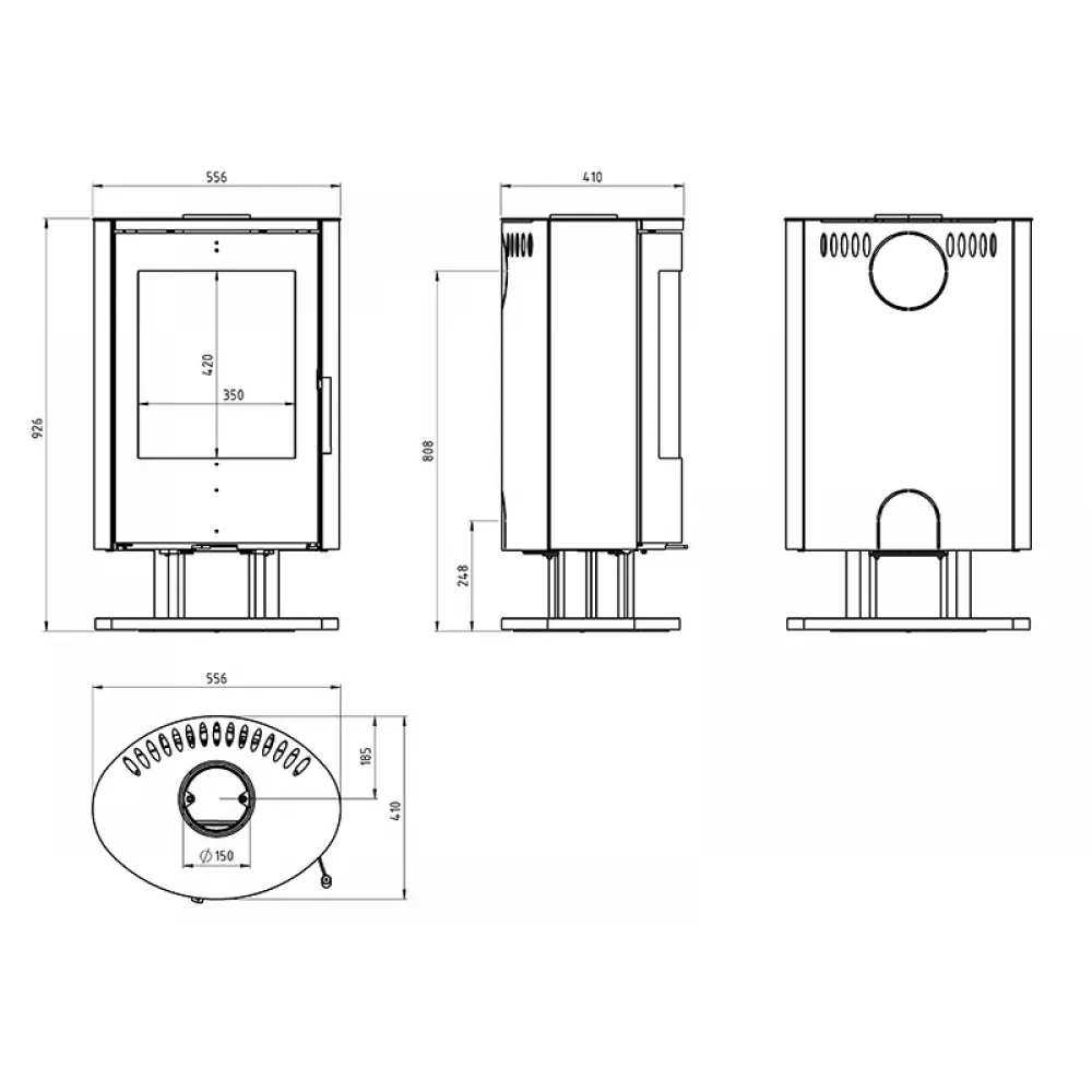 Каминная печь Ember Stove E16 Stahl