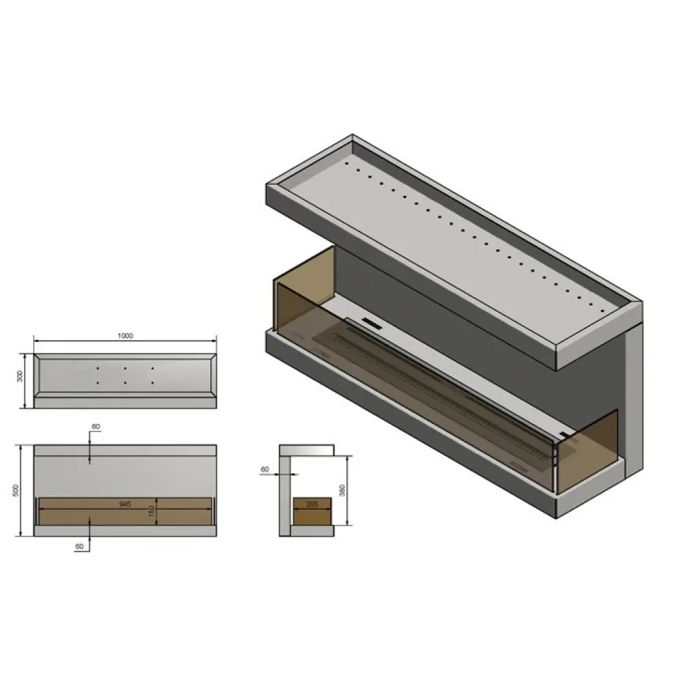 Биокамин INFIRE INSIDE C1000 V3