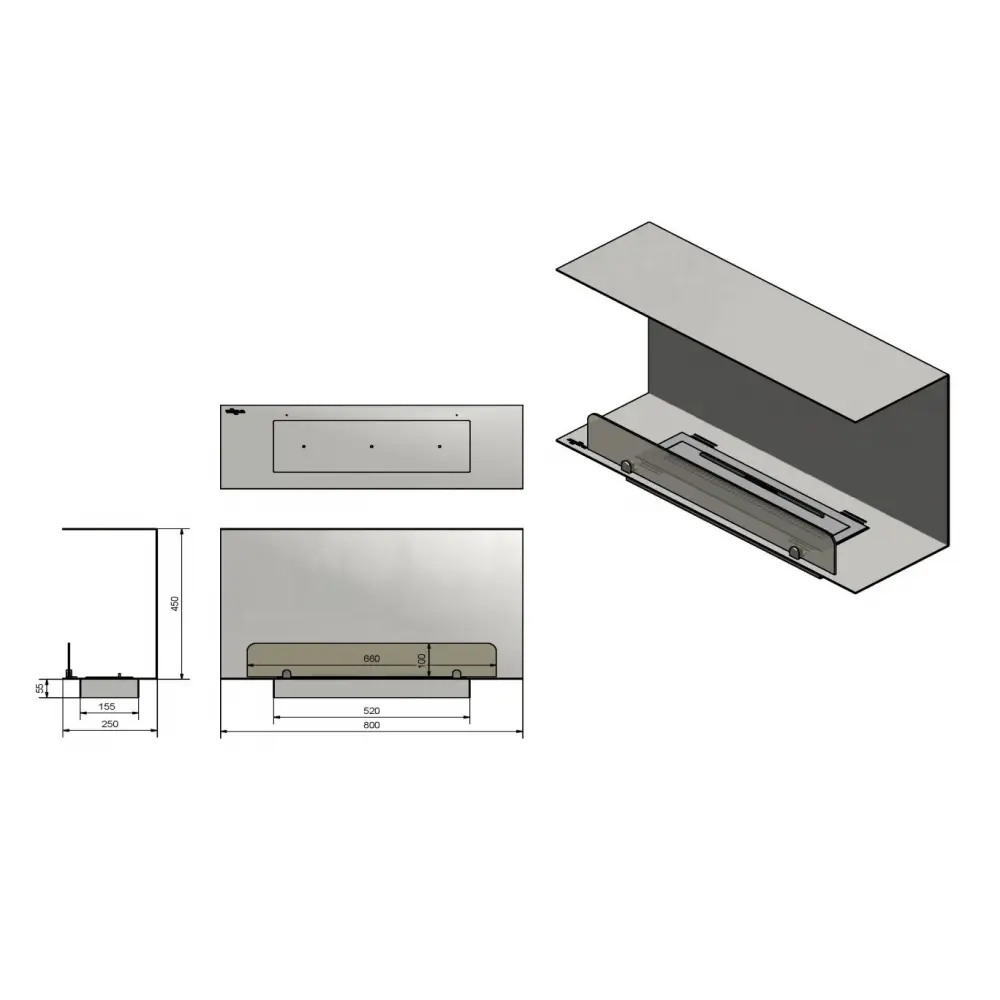 Биокамин INFIRE INSIDE C800 V1