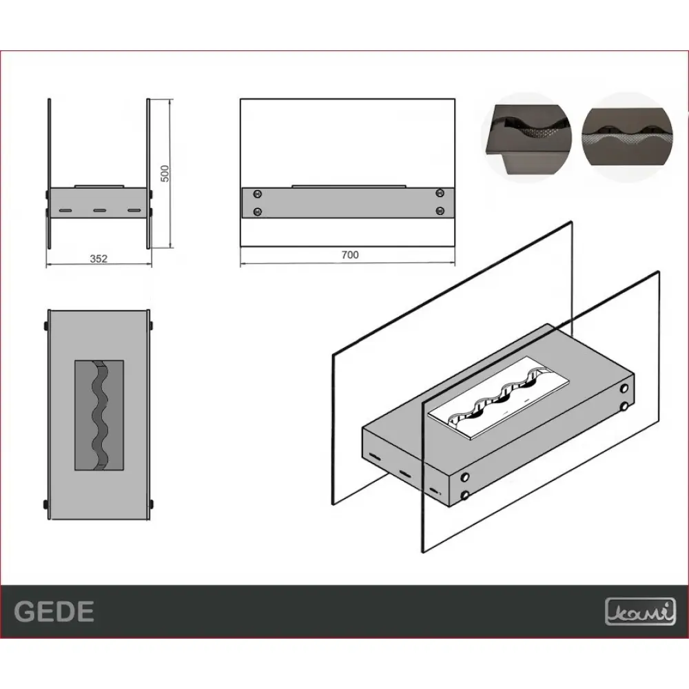 Біокамін KAMI GEDE 700