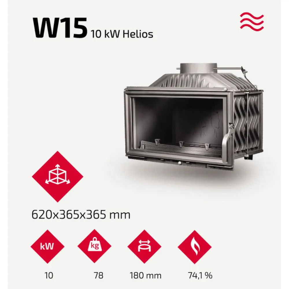 Камінна топка Kawmet W15 (9.4 kW) ECO чавунна