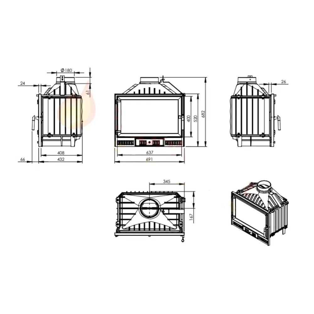 Чугунная каминная топка NORDFLAM Atina