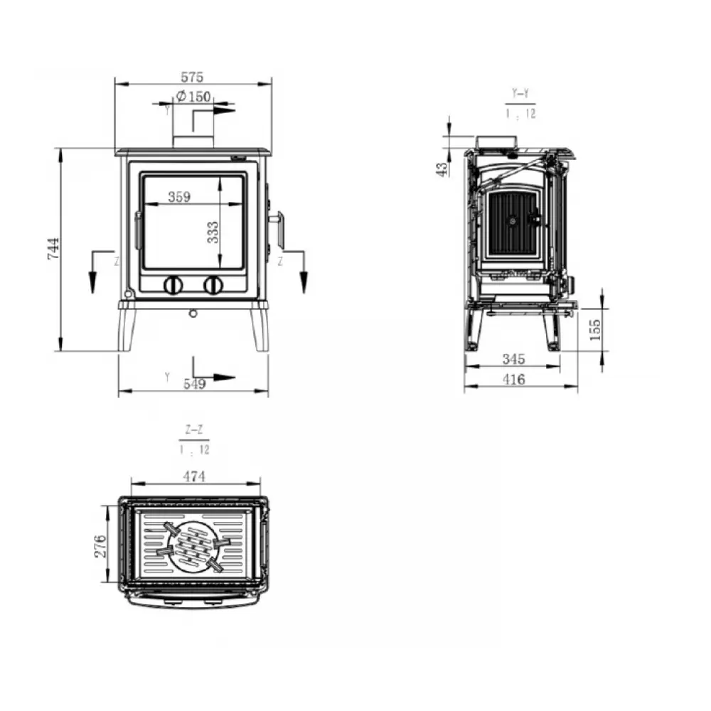 Чугунная печь-камин NORDFLAM BRENO