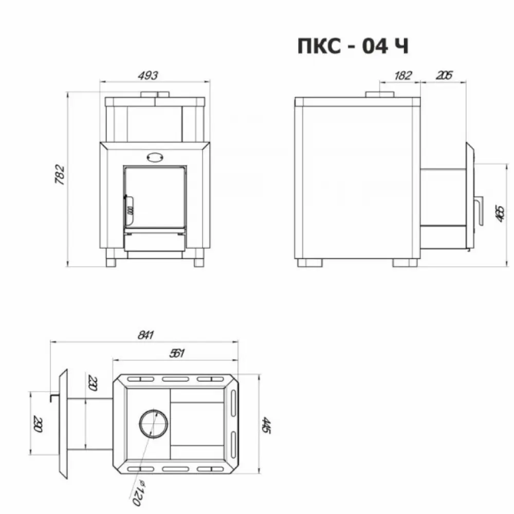 Піч-кам'янка КЛАСІК 26 з виносом, Новаслав