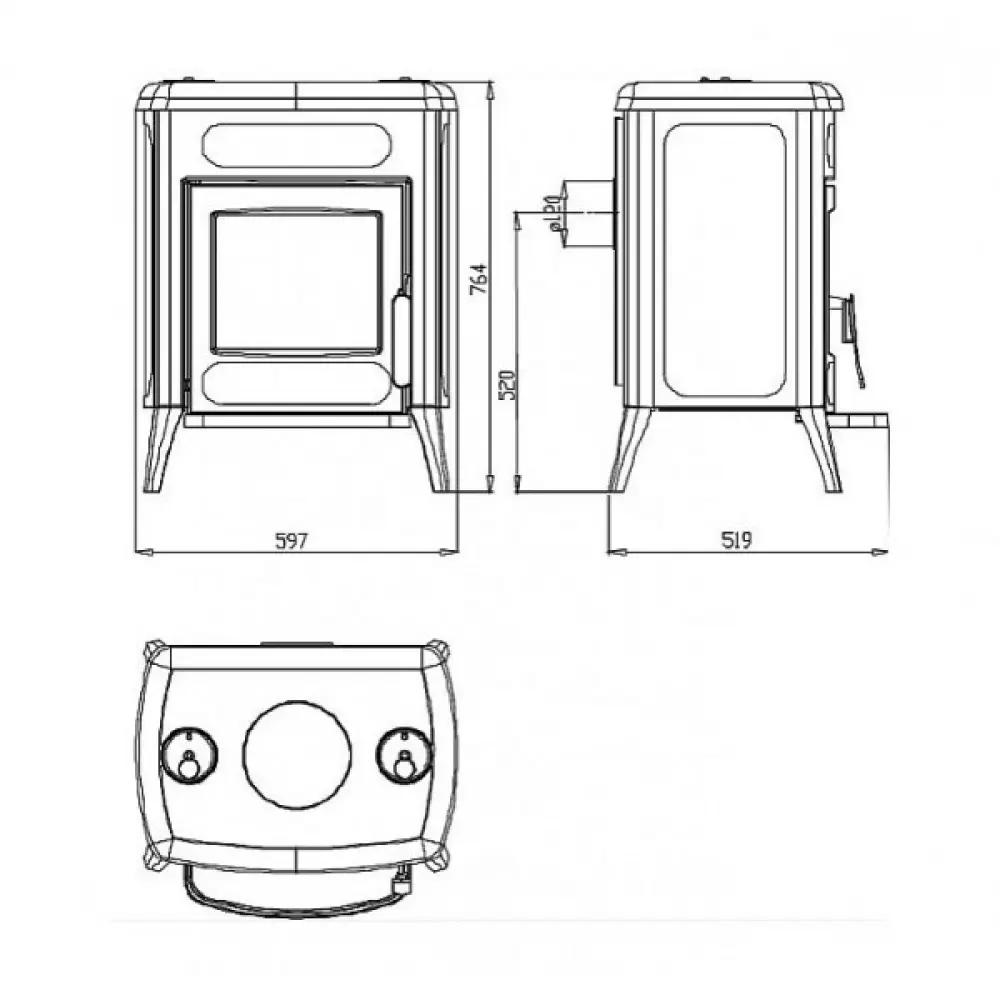 Чугунная печь-камин PLAMEN AMITY 3