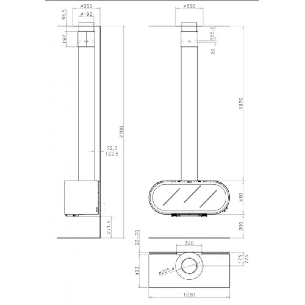 Дизайнерський камін Rocal D-8