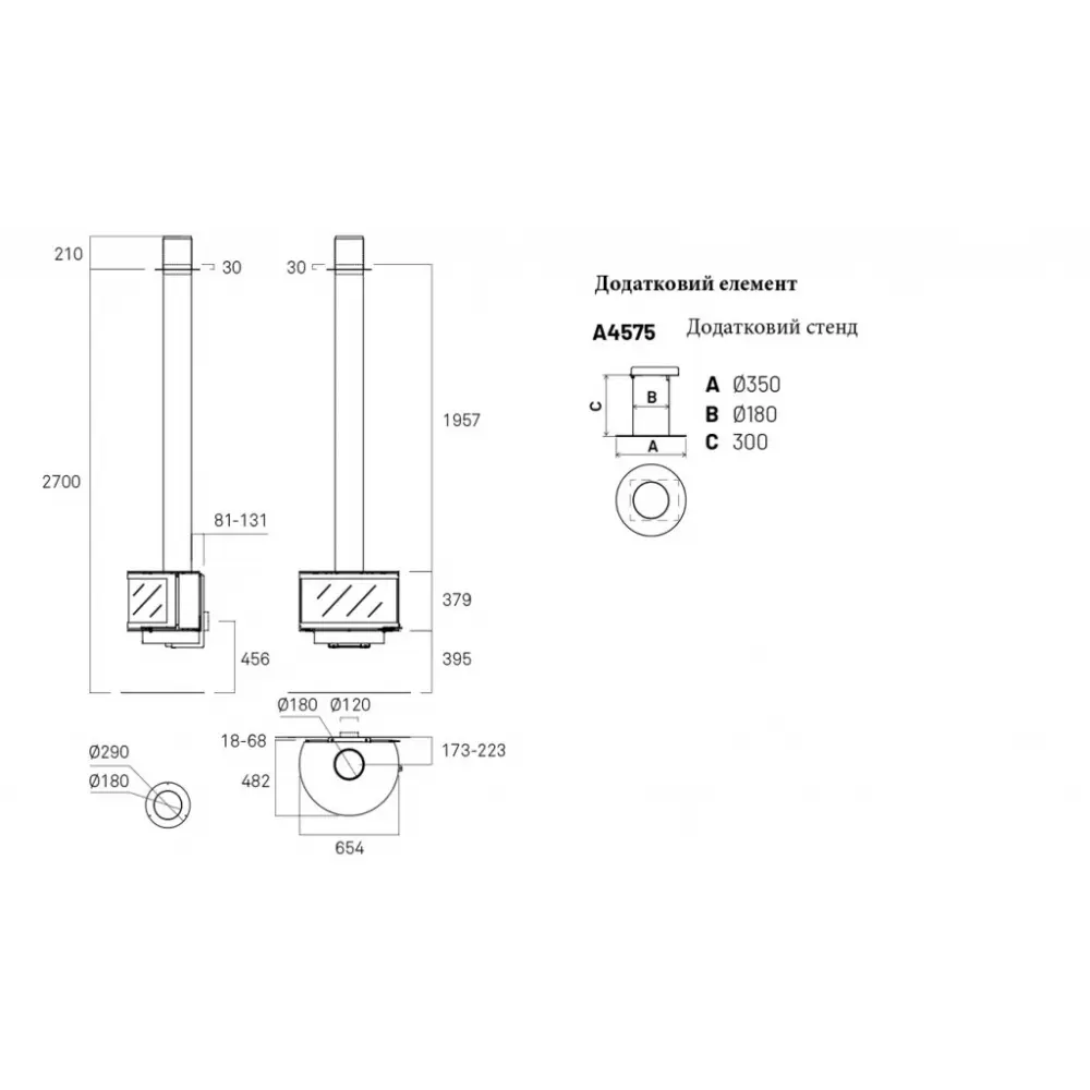 Дизайнерський камін Rocal Ronde Frontal