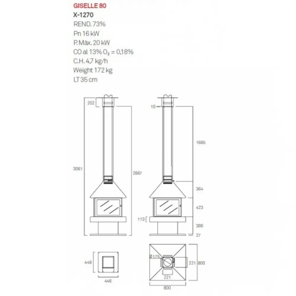 Дизайнерський камін Rocal Giselle 90