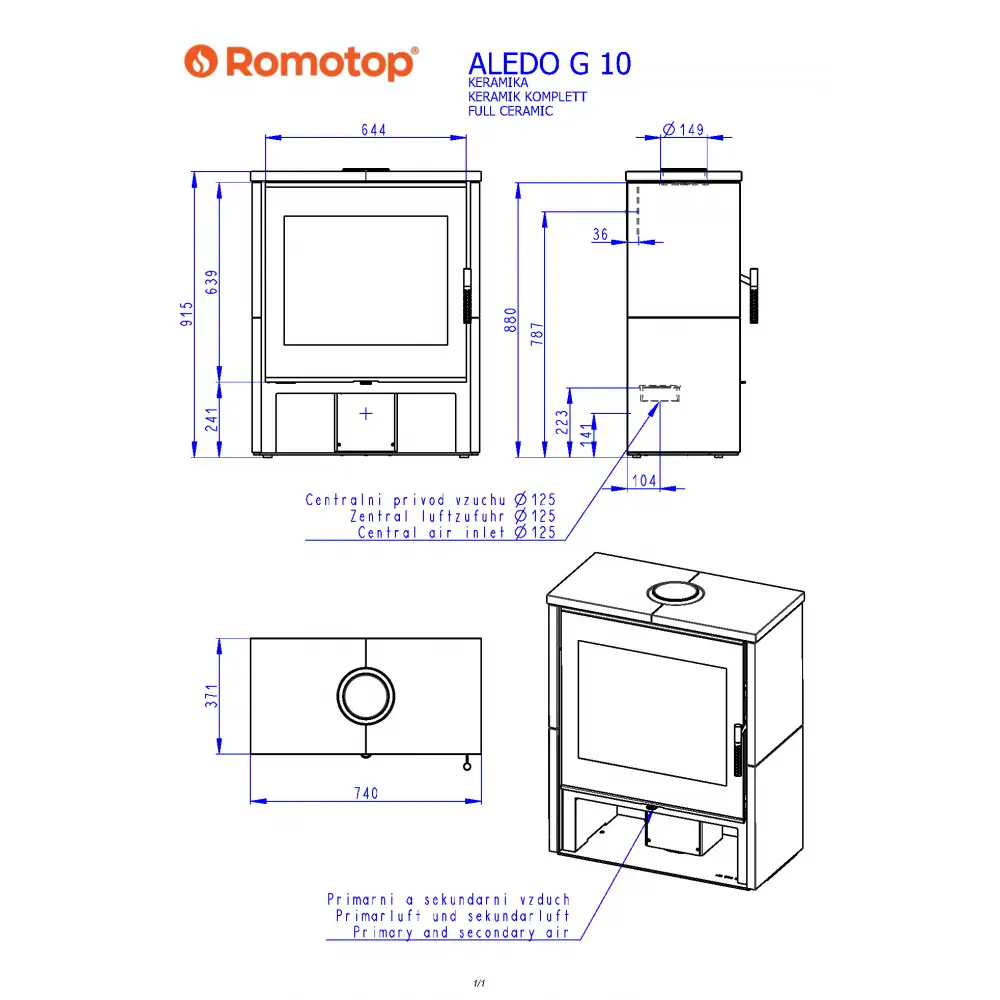 Romotop ALEDO G 10 піч-камін в кераміці