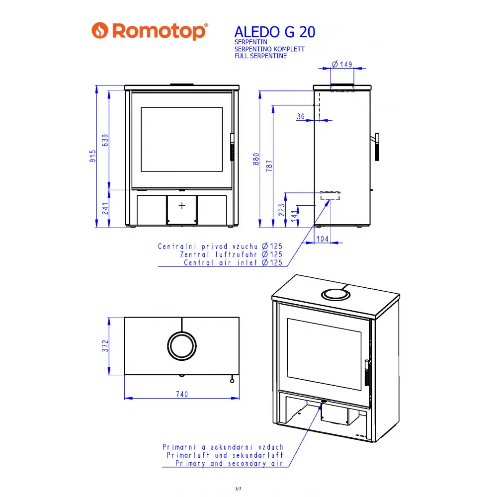 Romotop ALEDO G 20 піч-камін в камені
