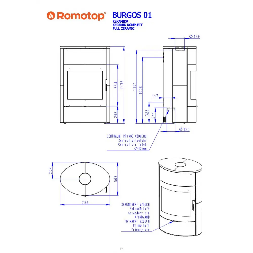 Romotop BURGOS 01 піч-камін в кераміці
