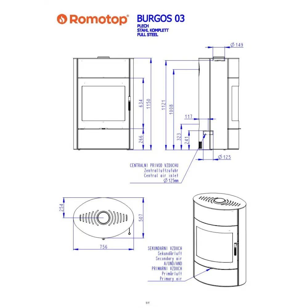 Romotop BURGOS 03 печь-камин металл