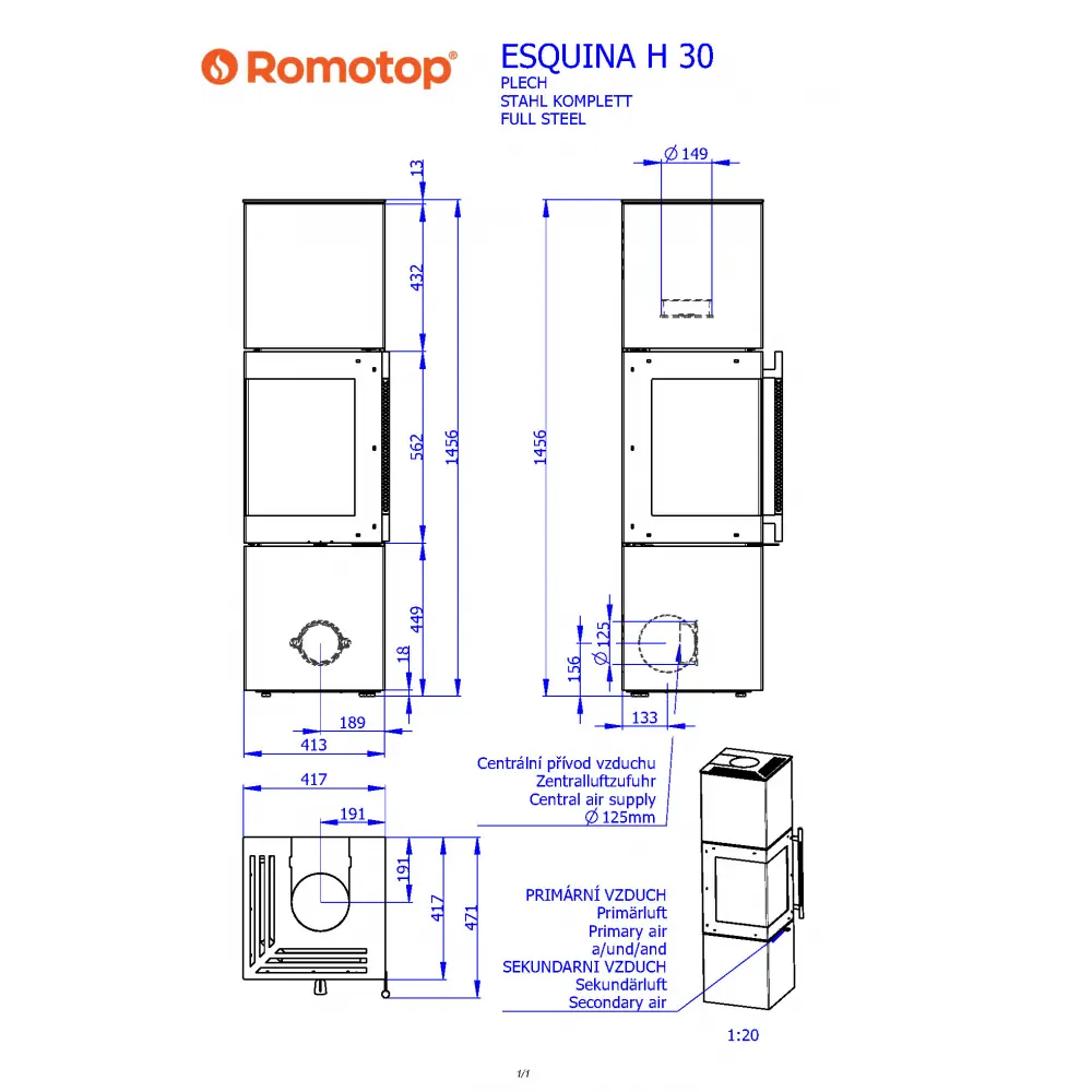 Romotop ESQUINA H - угловая печь-камин
