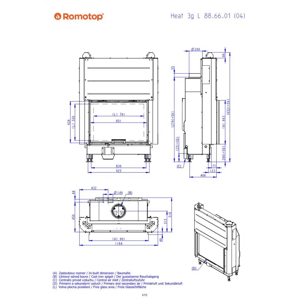Камінна топка Romotop HEAT 3g L 88.66.01